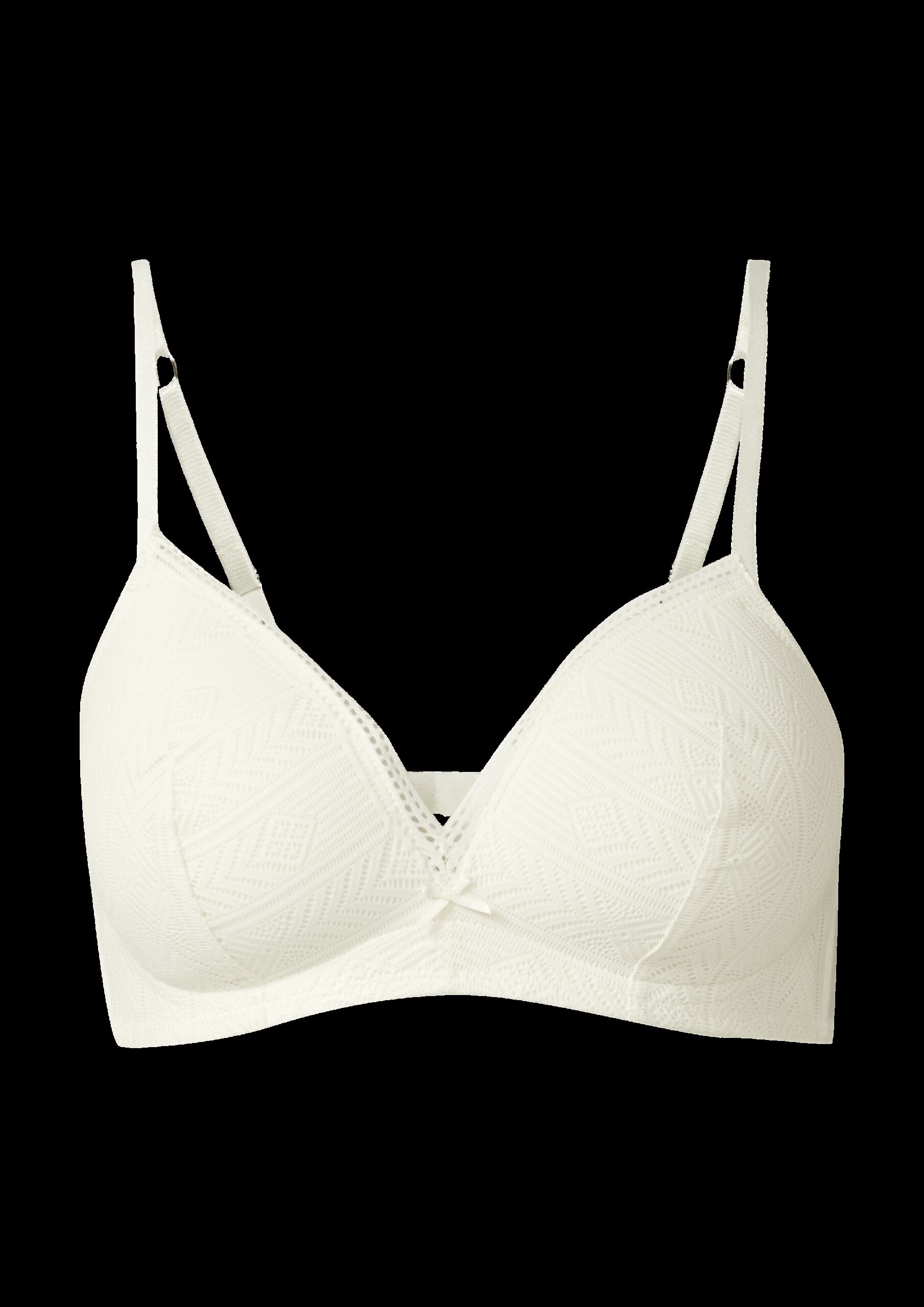 Bralette-BH mit frontaler Zierschleife und graphischer Spitze