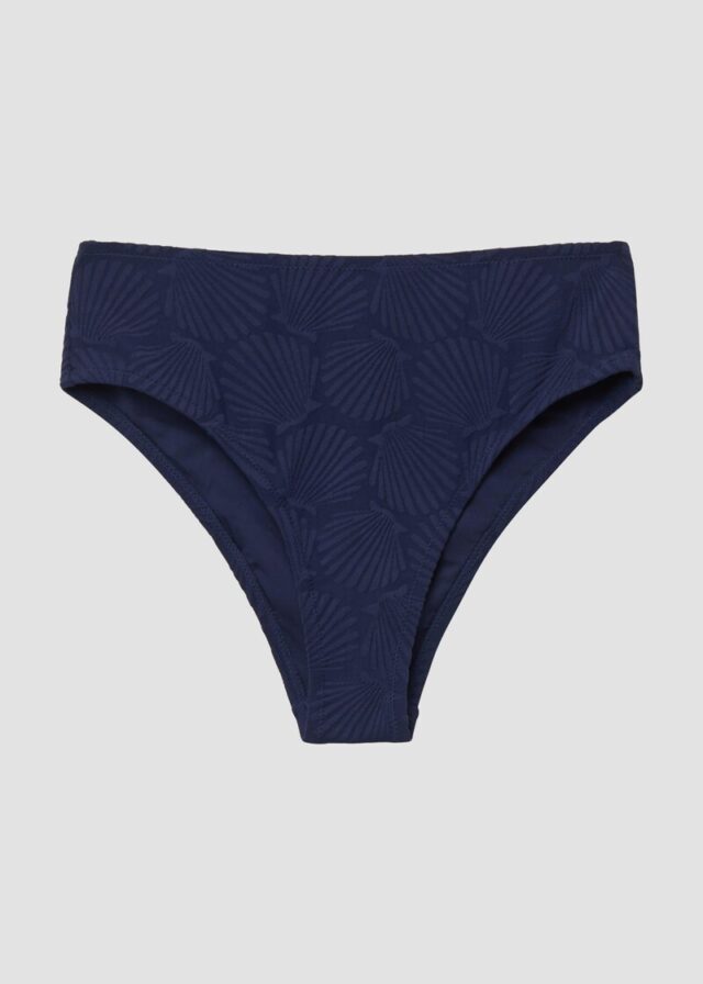 High-Rise-Bikinihose mit Strukturmuster