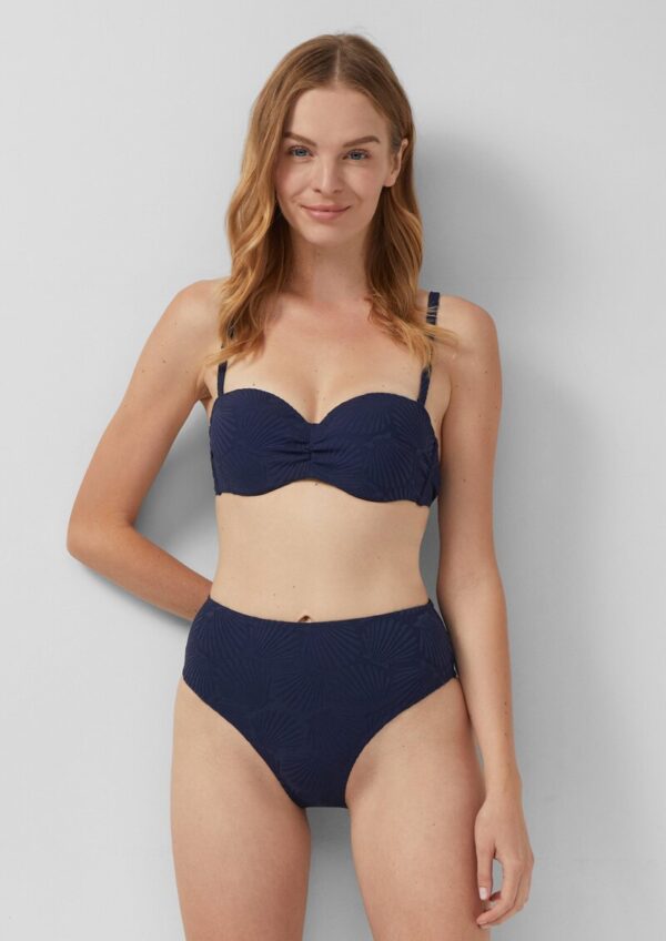 High-Rise-Bikinihose mit Strukturmuster