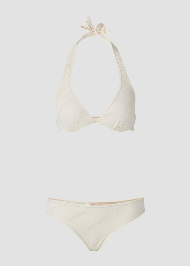 Strukturierter Bikini mit Bügel-Top