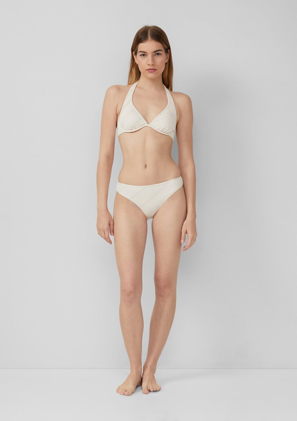 Strukturierter Bikini mit Bügel-Top