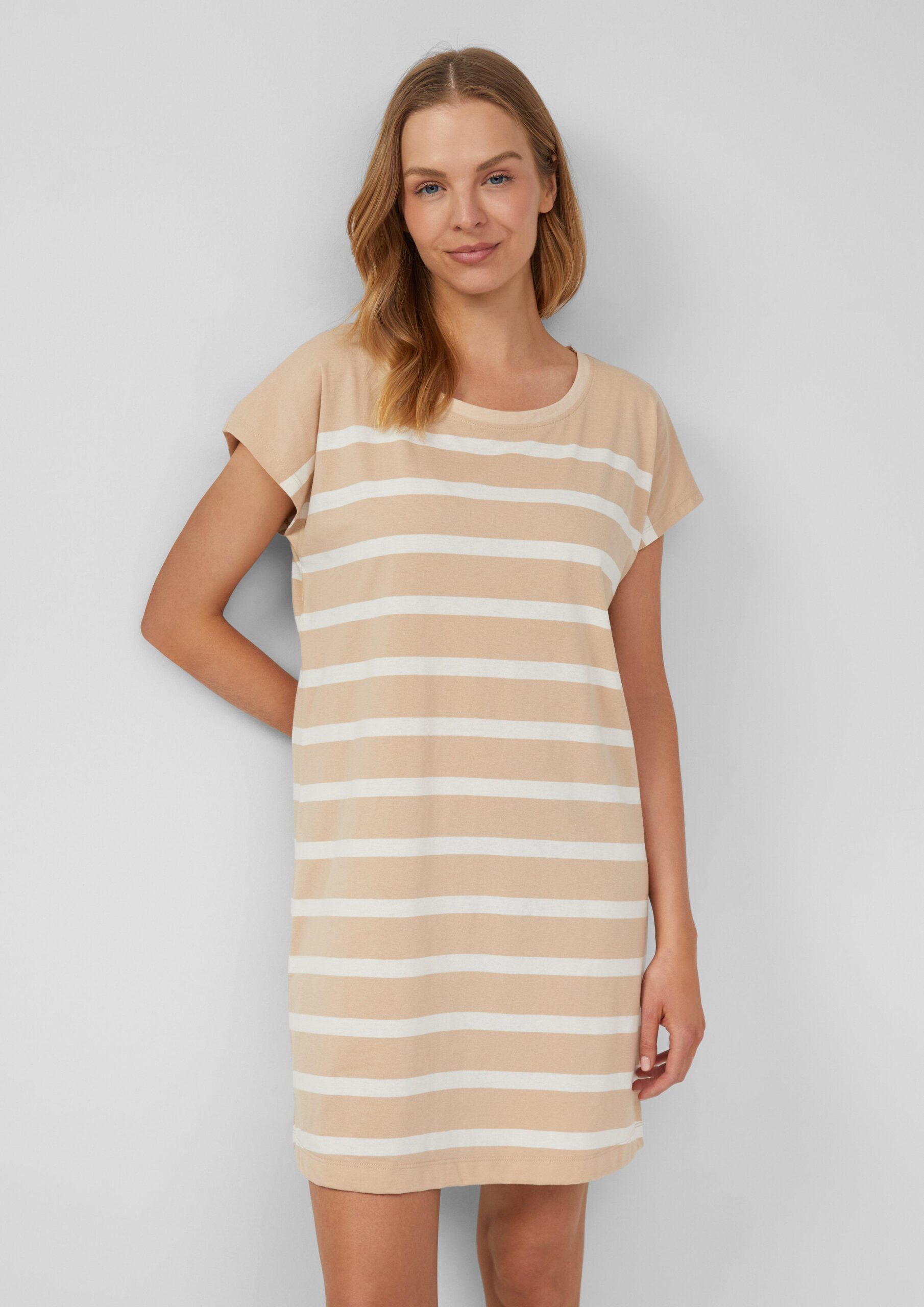 Gestreiftes Nachthemd aus Baumwollmix