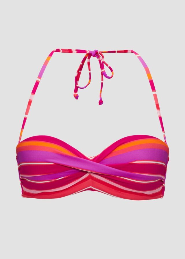 Bügel-Bandeau-Bikinitop mit Streifen