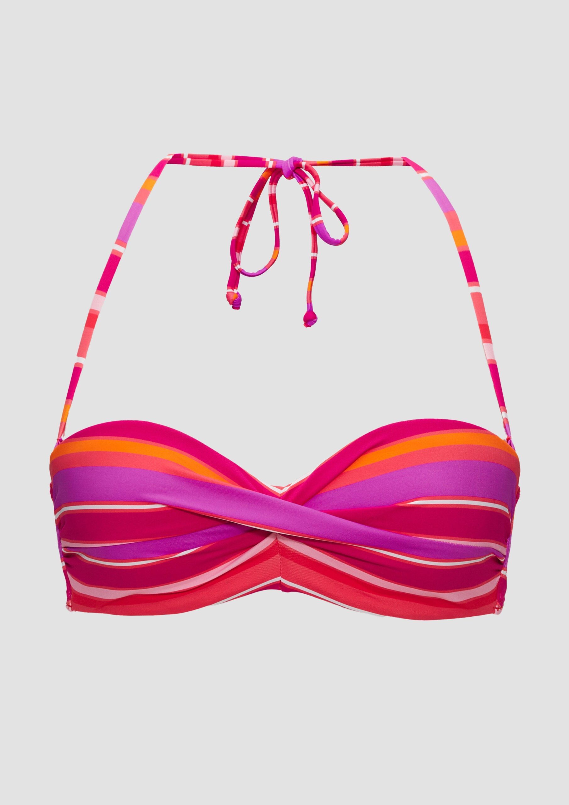 Bügel-Bandeau-Bikinitop mit Streifen