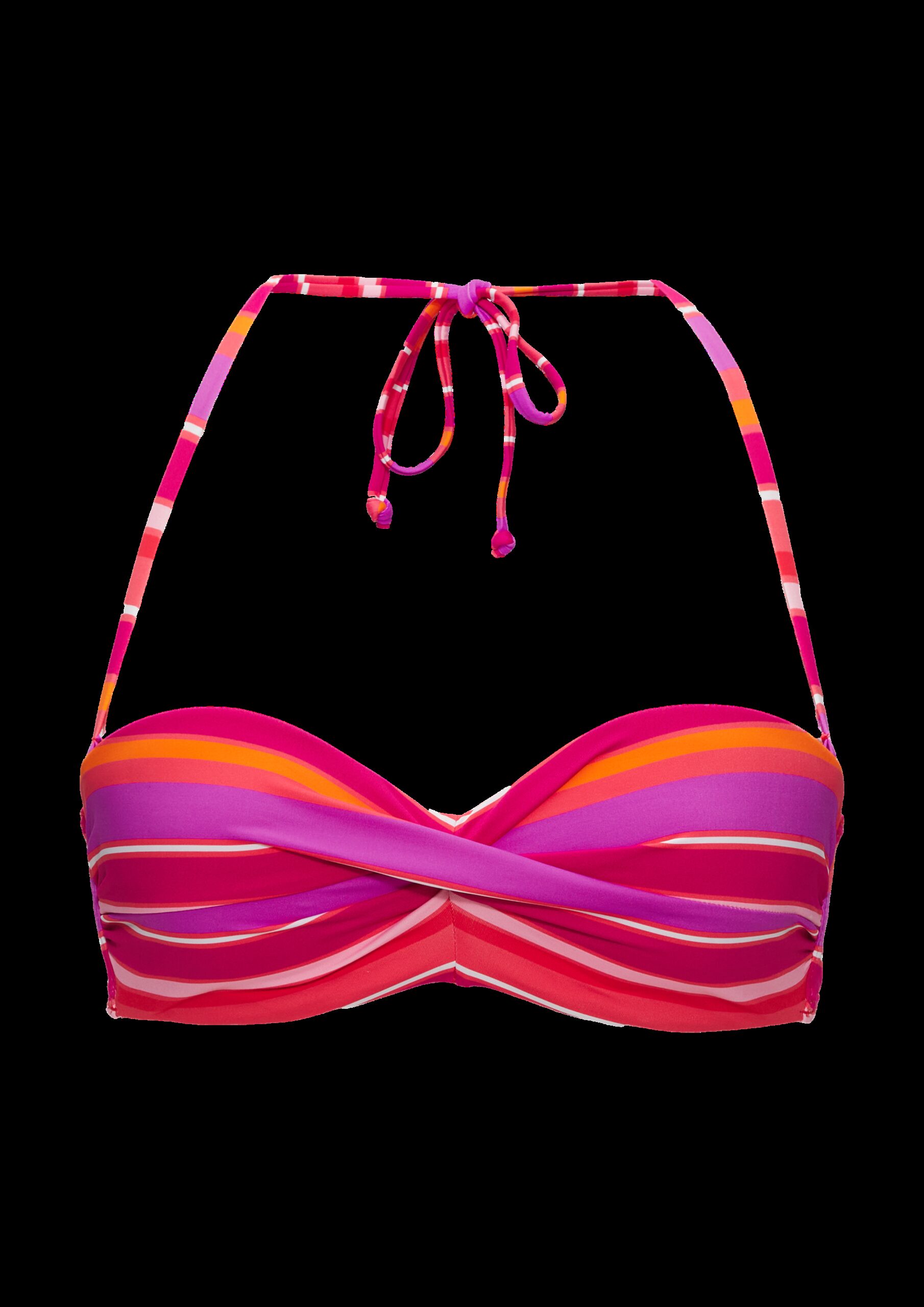 Bügel-Bandeau-Bikinitop mit Streifen