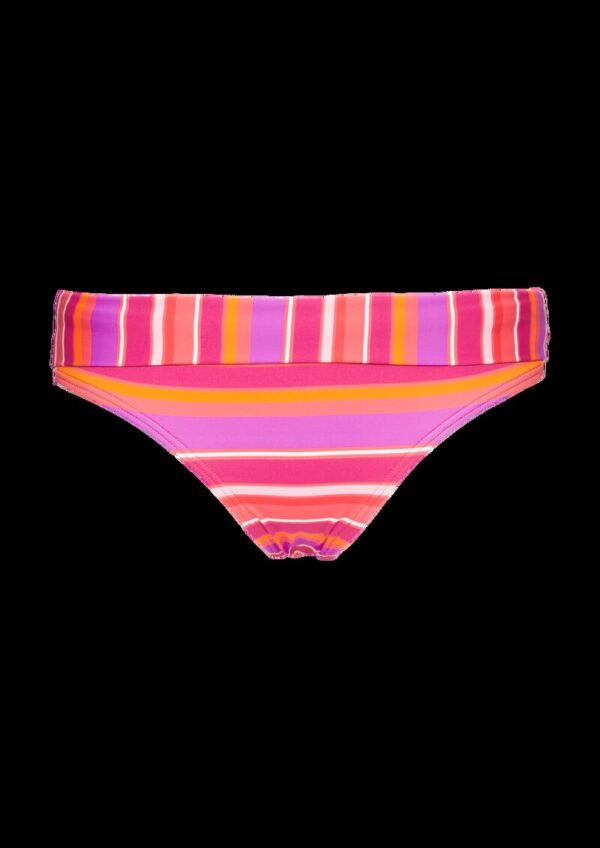 Bikinihose mit Umschlagbund und Streifen
