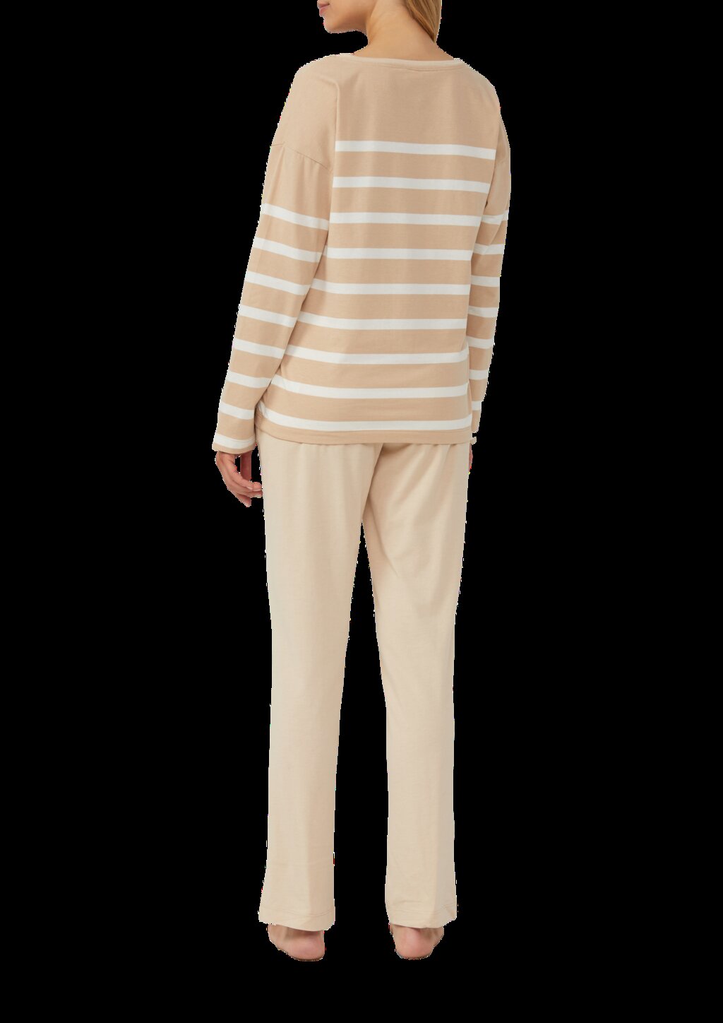 Pyjama aus Baumwollmix mit gestreiftem Oberteil