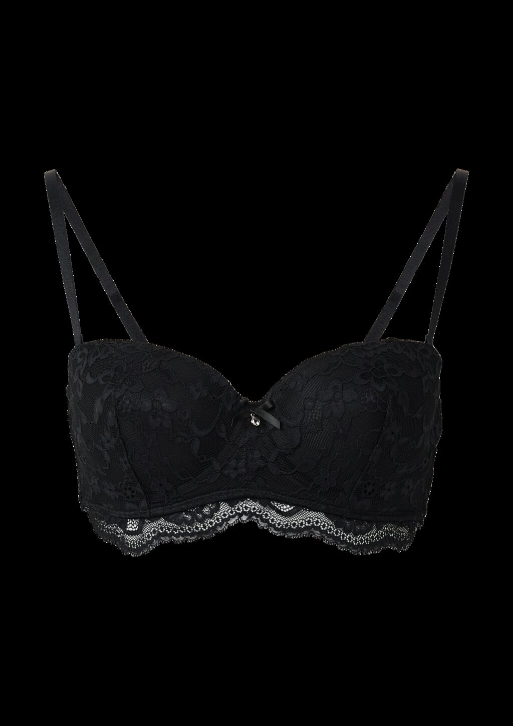 Femininer Schalen-BH mit Zierschleife und Schmuck-Detail