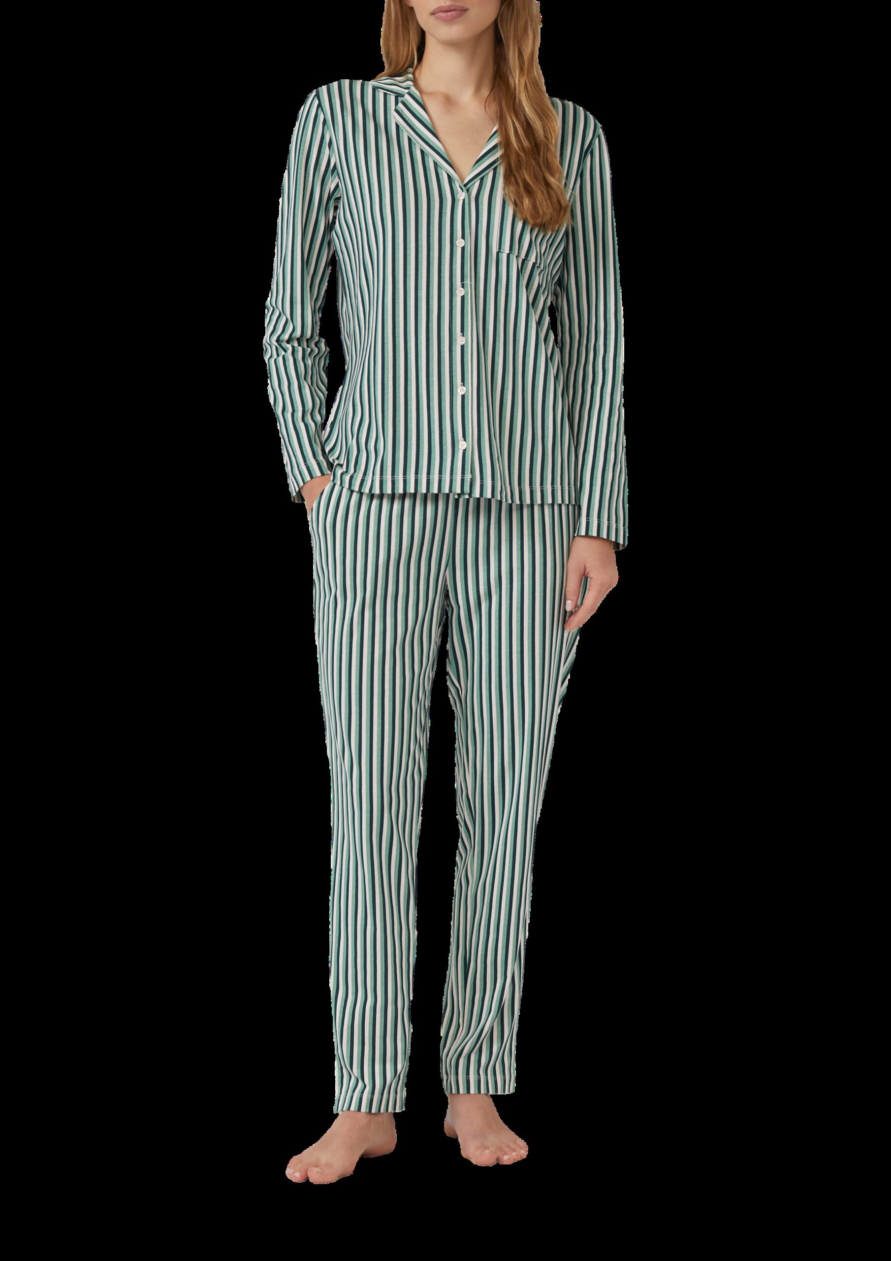 Florales Pyjama-Oberteil mit durchgehender Knopfleiste