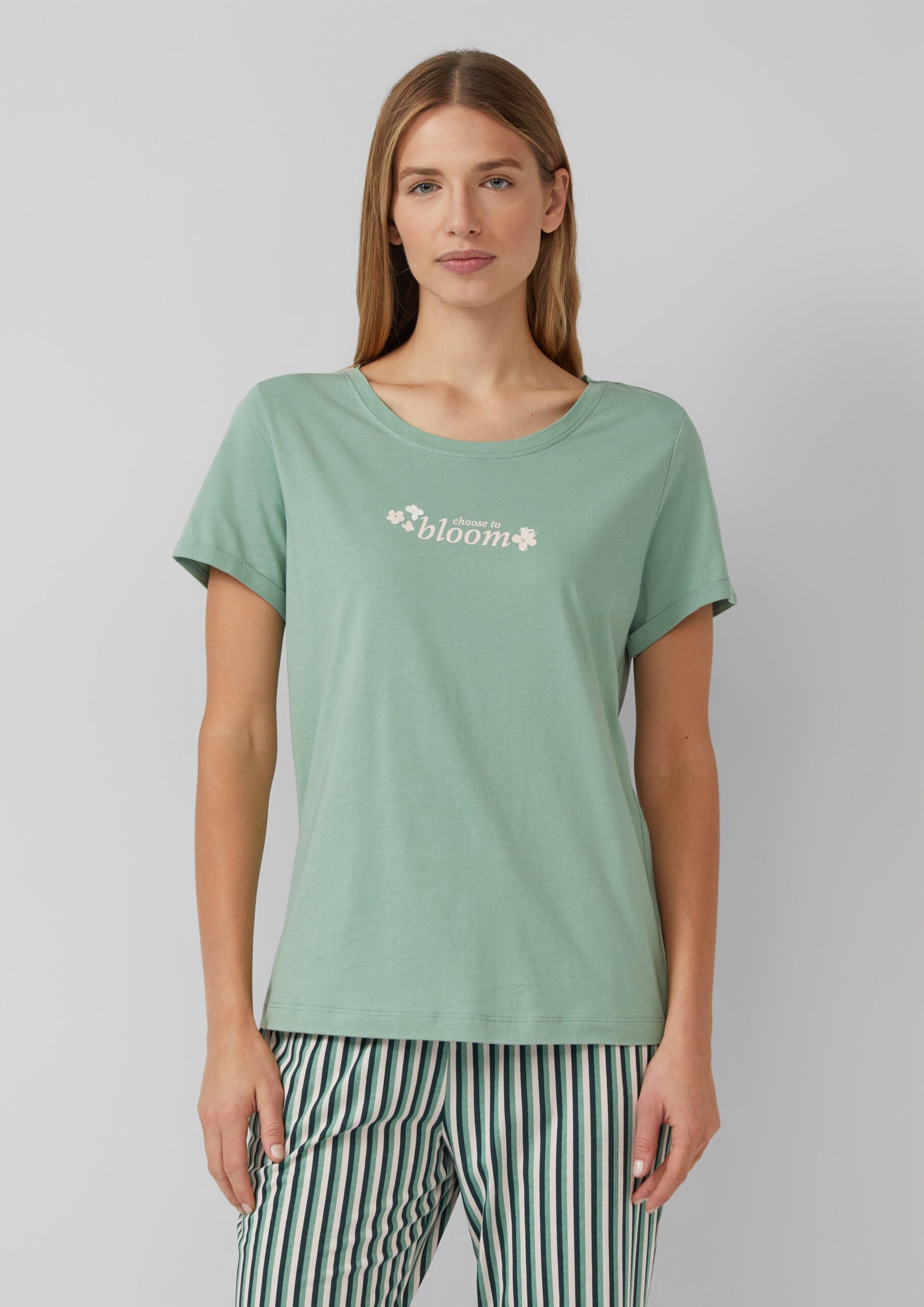 Pyjama-Oberteil mit Frontprint aus Single-Jersey