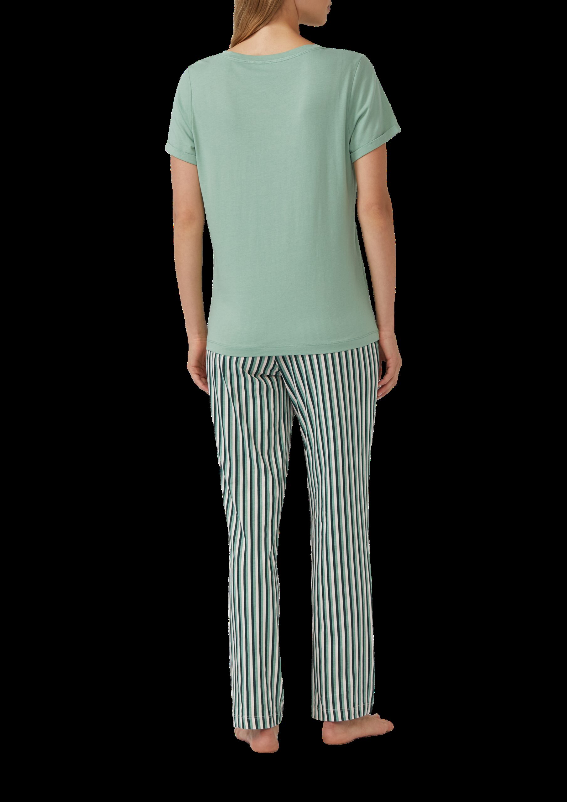 Pyjama-Oberteil mit Frontprint aus Single-Jersey