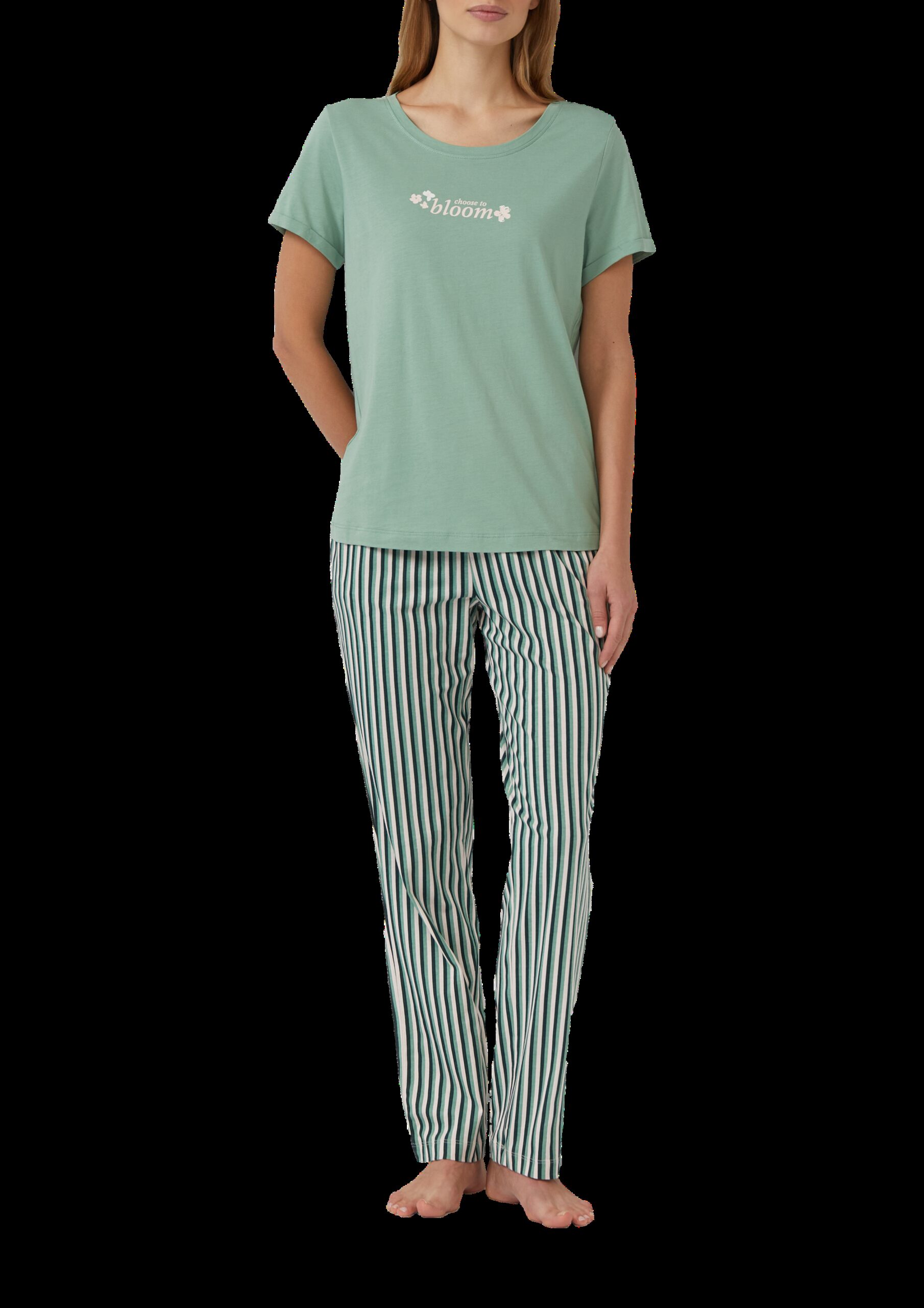 Pyjama-Oberteil mit Frontprint aus Single-Jersey