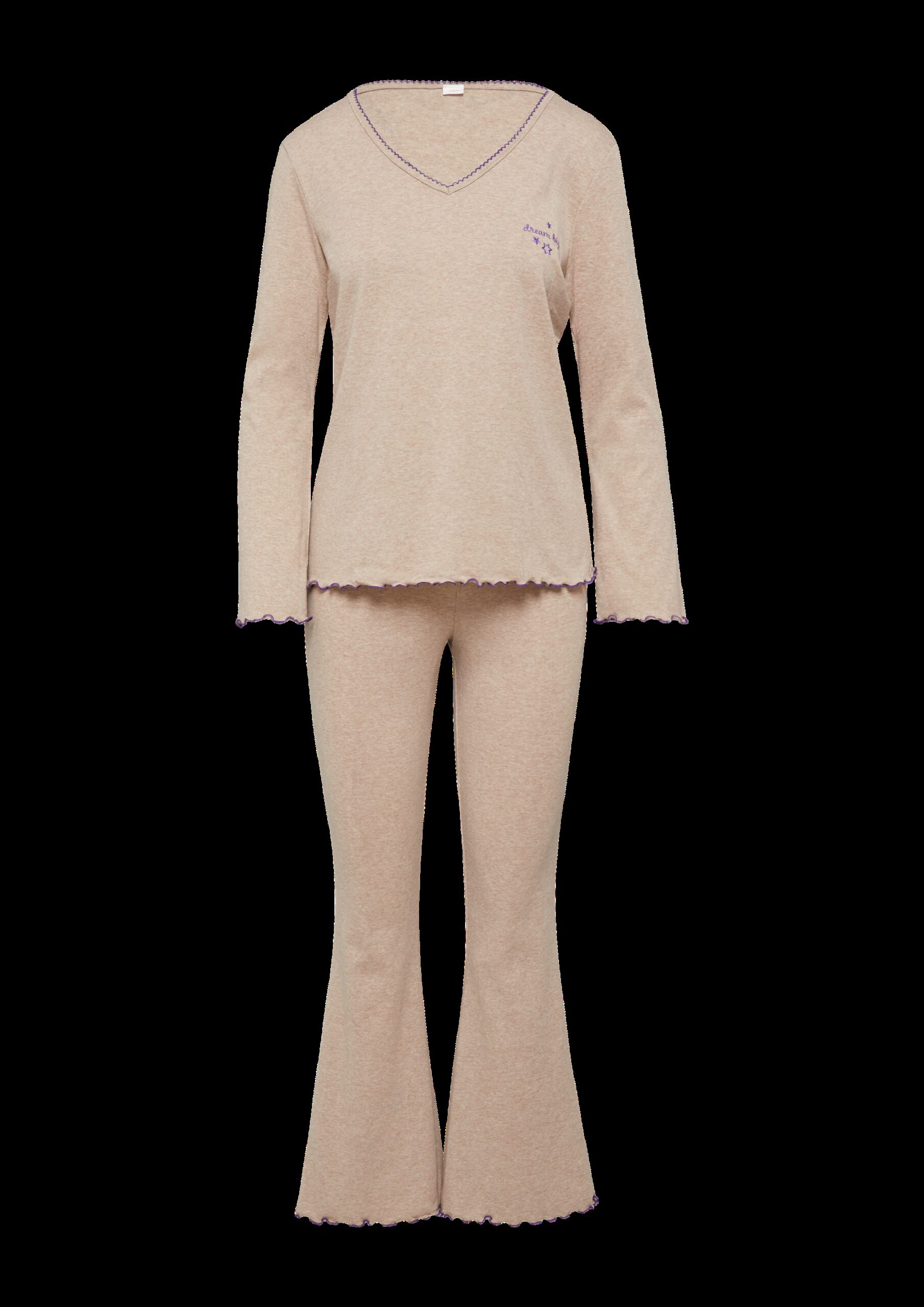 Bequemer Pyjama mit Babylock-Saum