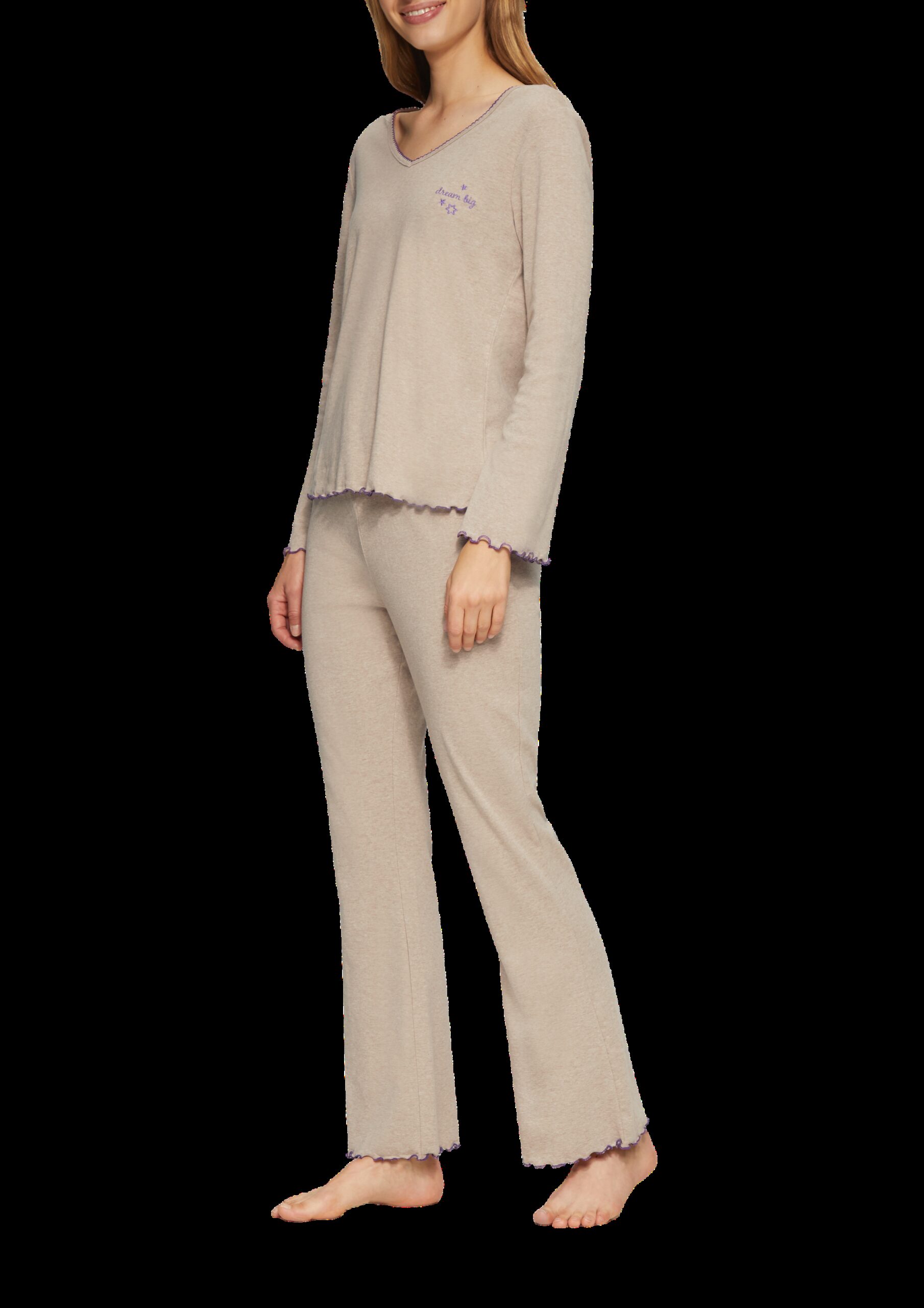 Bequemer Pyjama mit Babylock-Saum