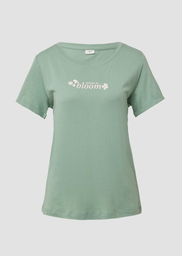 Pyjama-Oberteil mit Frontprint aus Single-Jersey