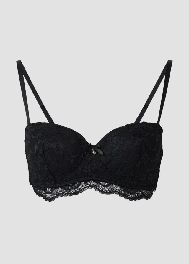 Femininer Schalen-BH mit Zierschleife und Schmuck-Detail