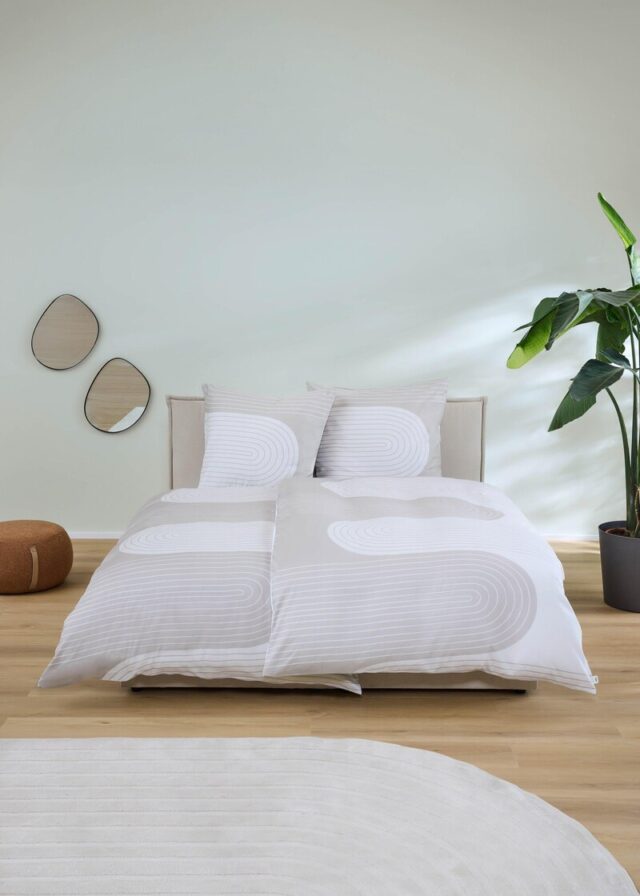 Bettwäsche-Set aus Baumwolle mit grafischem Print