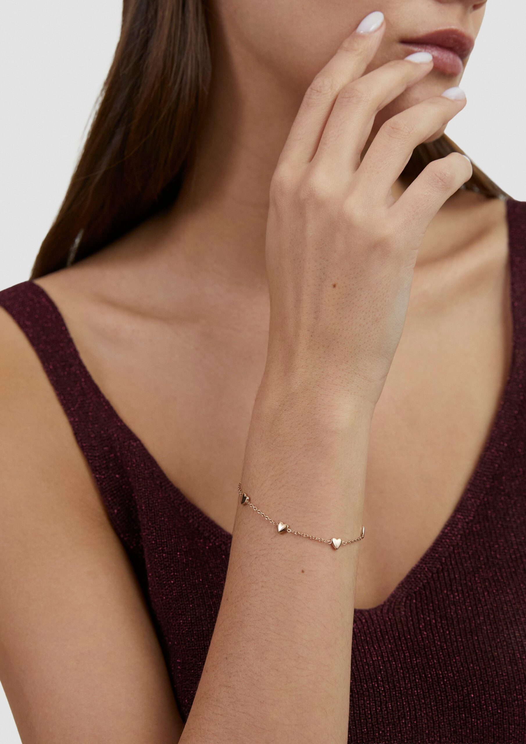 Edelstahlarmband mit Herz-Details