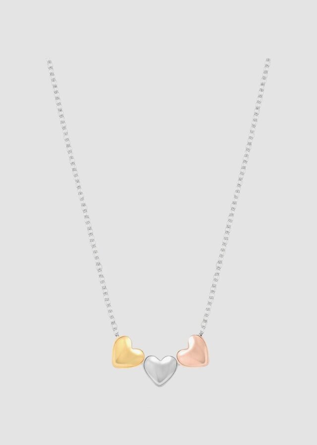 Kette in Bicolor-Optik mit Herz-Detail