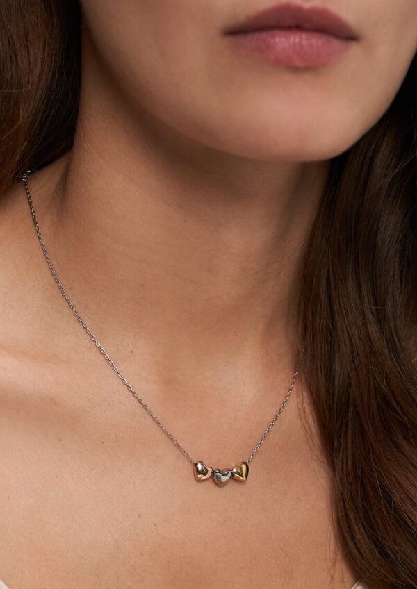 Kette in Bicolor-Optik mit Herz-Detail