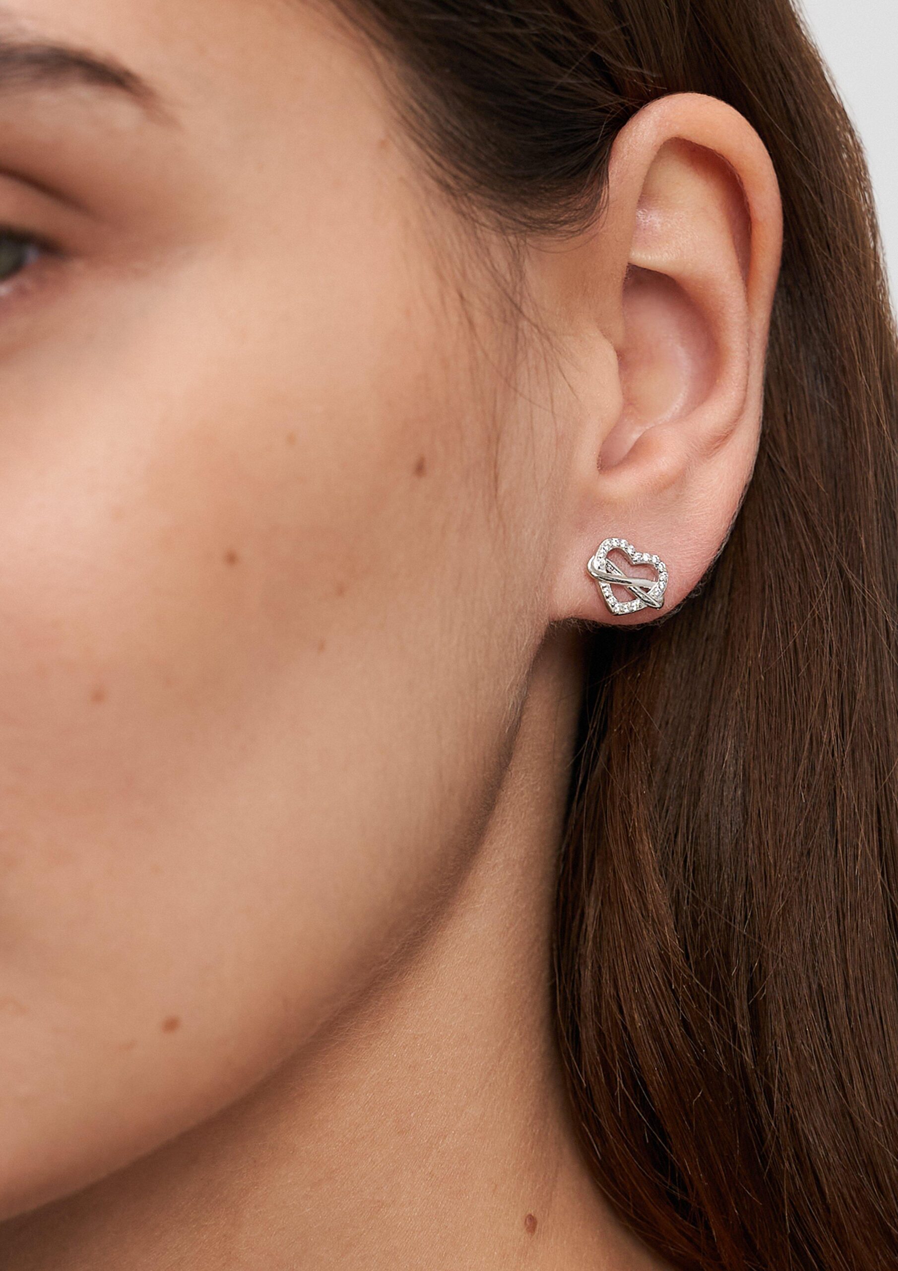 Herz-Ohrringe aus 925er Silber