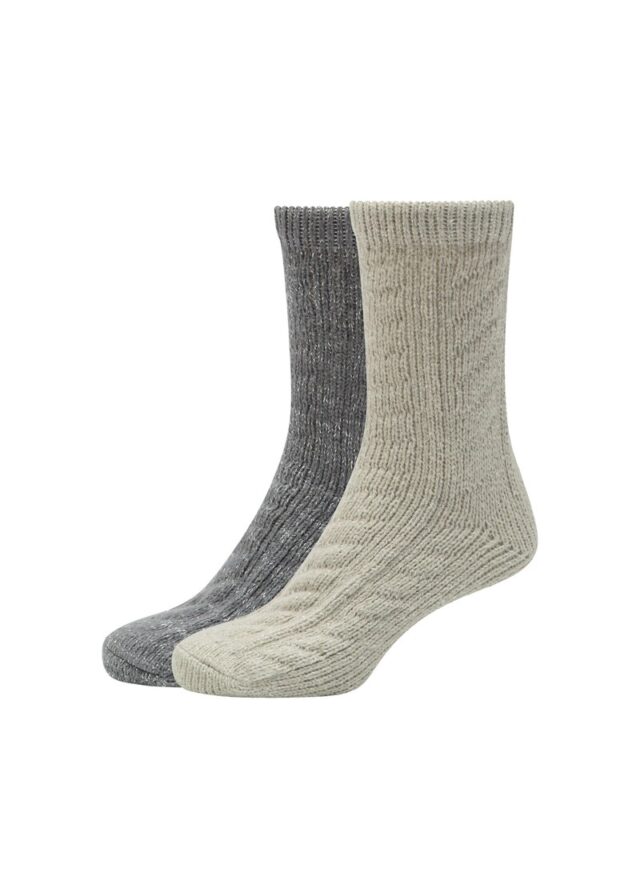 Socken mit Zopfmuster im 2er-Pack